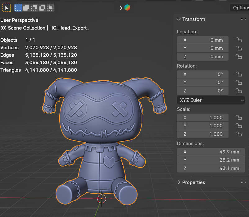Harley Quinn Cursed RagDoll 3D STL Model