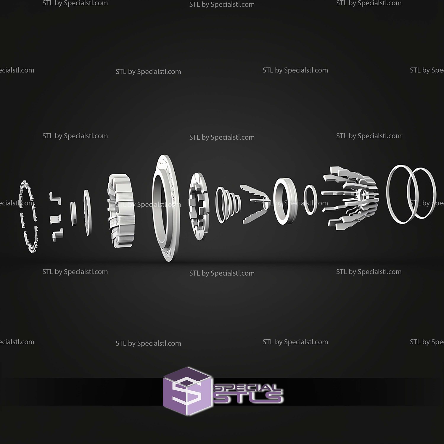 Tony Stark Heart Iron Man Arc Reactor STL Files 3D Model — view 3