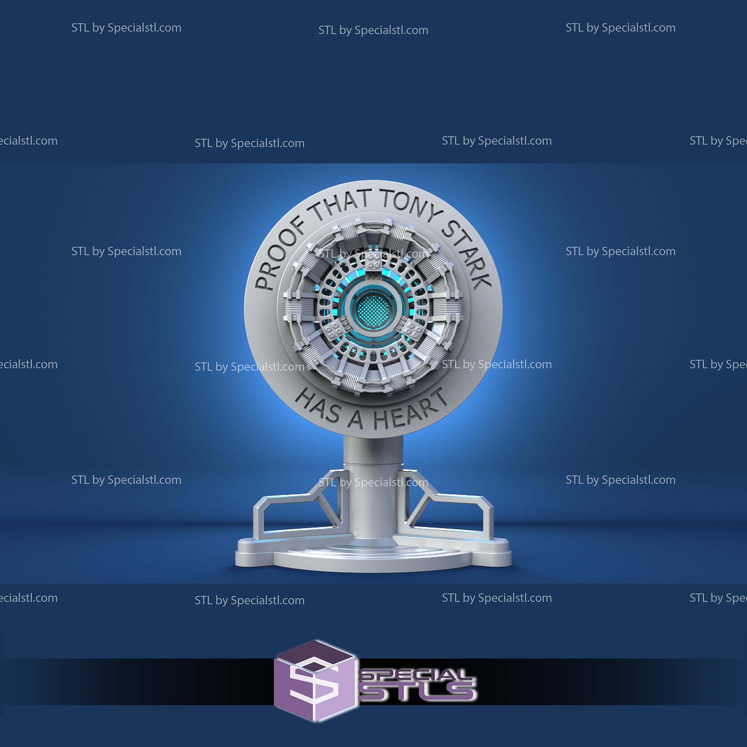 Tony Stark Heart Iron Man Arc Reactor STL Files 3D Model — view 6