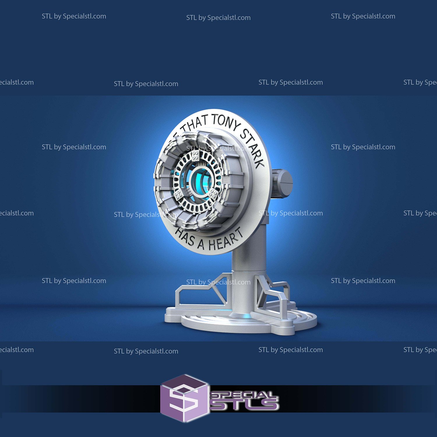 Tony Stark Heart Iron Man Arc Reactor STL Files 3D Model — view 7