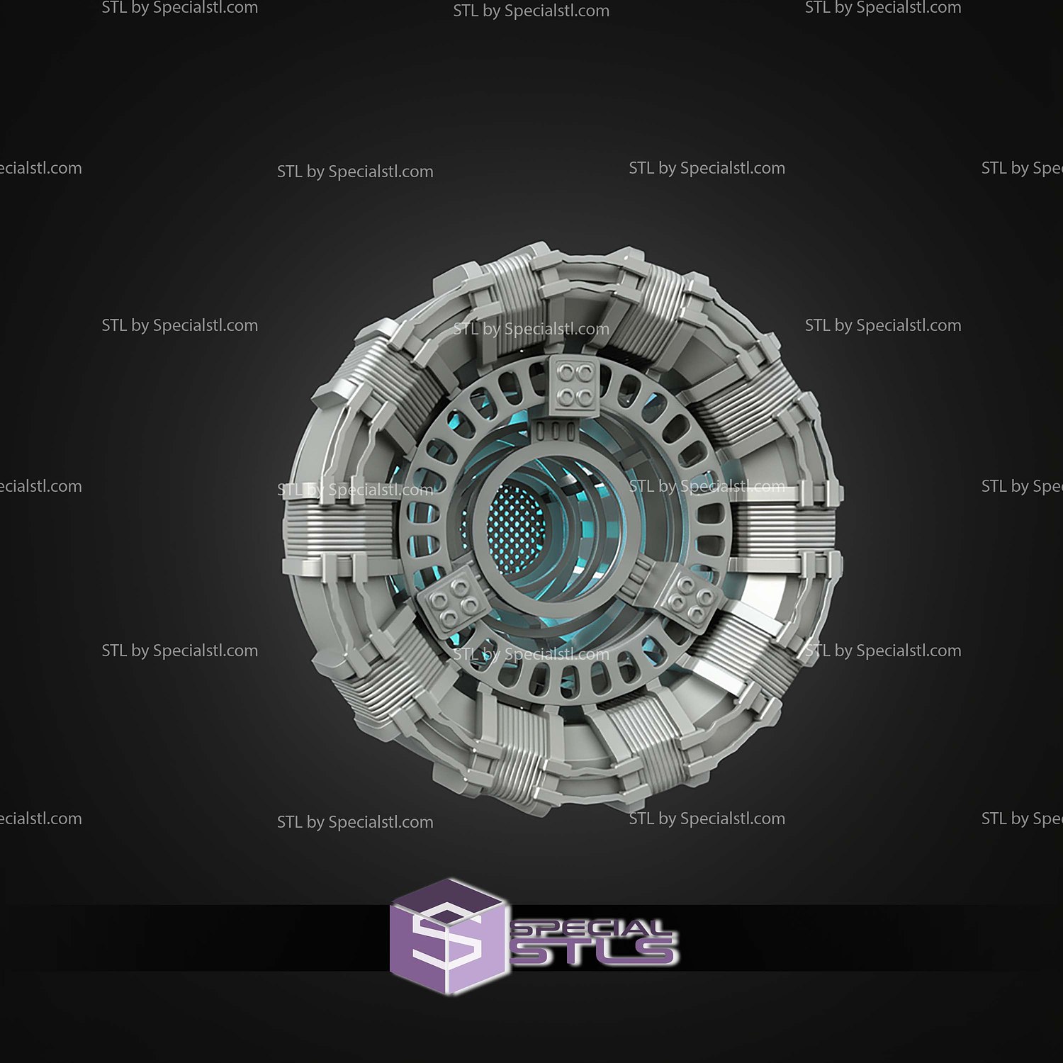 Tony Stark Heart Iron Man Arc Reactor STL Files 3D Model — view 8