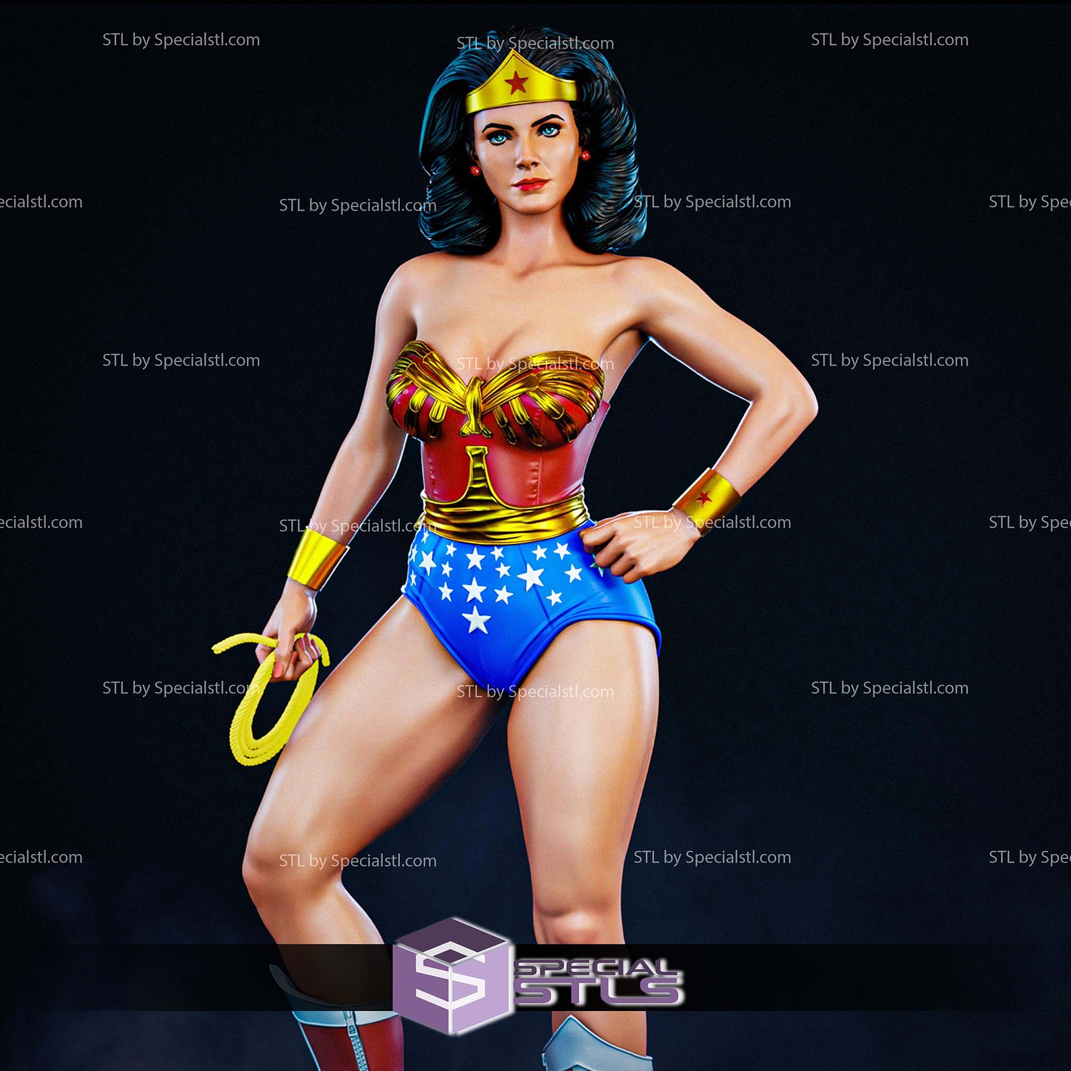 Lynda Carter Wonder Woman 1 6 STL Files 3D Model — view 2