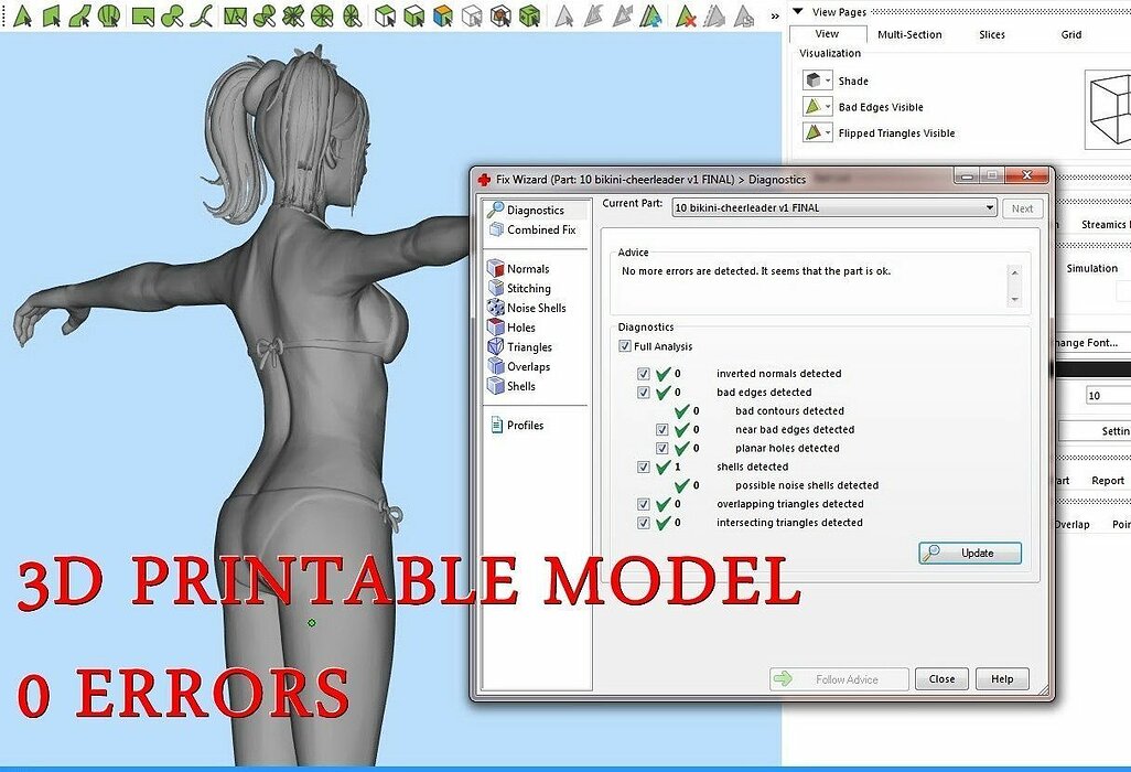 Sculpture girl 3D OBJ Model — view 2
