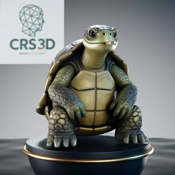 Stylized Turtle Statue - Funny Reptile Character 3D BLEND Model