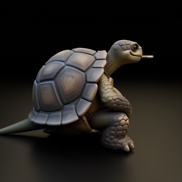 Stylized Turtle Statue - Funny Reptile Character 3D BLEND Model — view 4