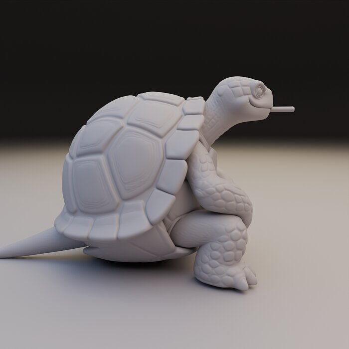 Stylized Turtle Statue - Funny Reptile Character 3D BLEND Model — view 5