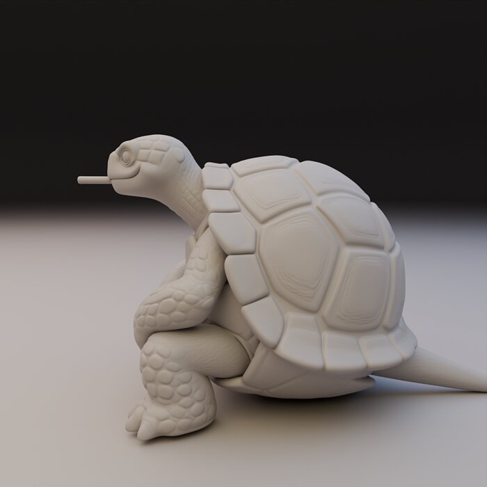 Stylized Turtle Statue - Funny Reptile Character 3D BLEND Model — view 7