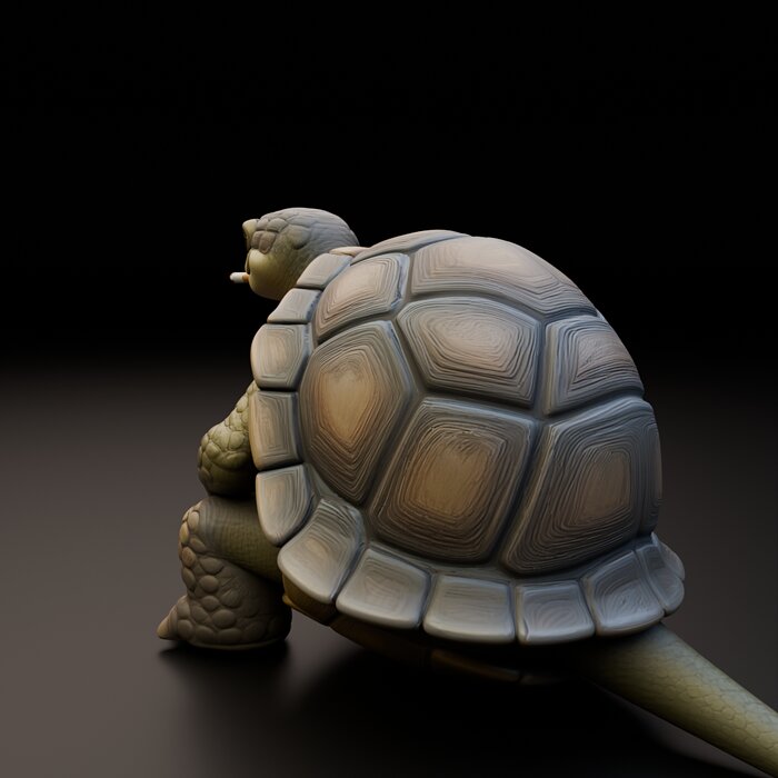 Stylized Turtle Statue - Funny Reptile Character 3D BLEND Model — view 8
