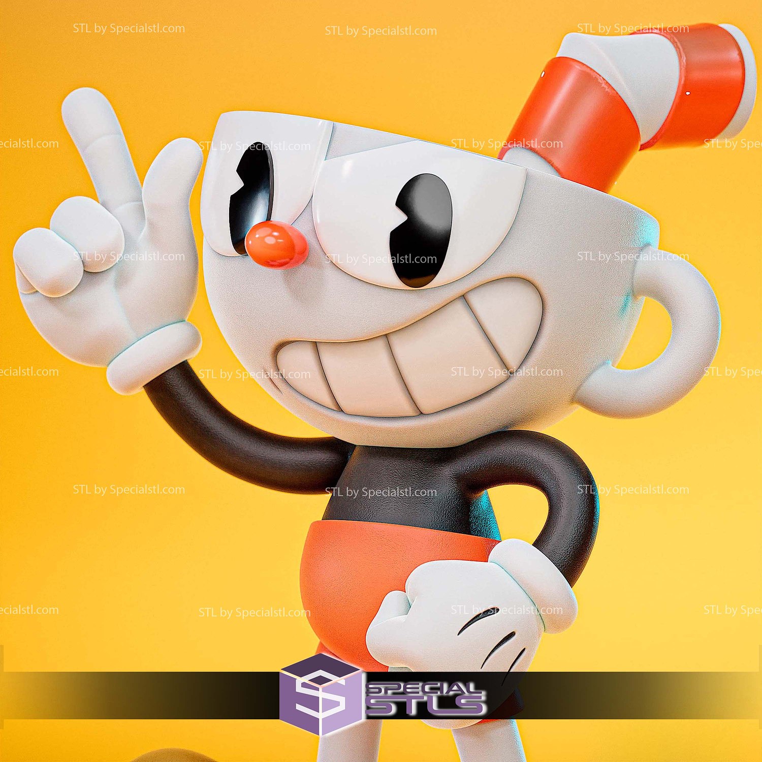 Cuphead Figure 3D Print Files STL Model — view 3