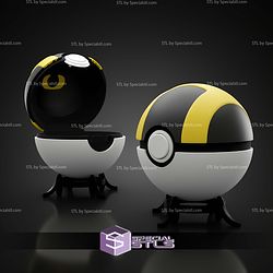 Basic Pokemon Collection Ultra Pokeball 3D STL Model