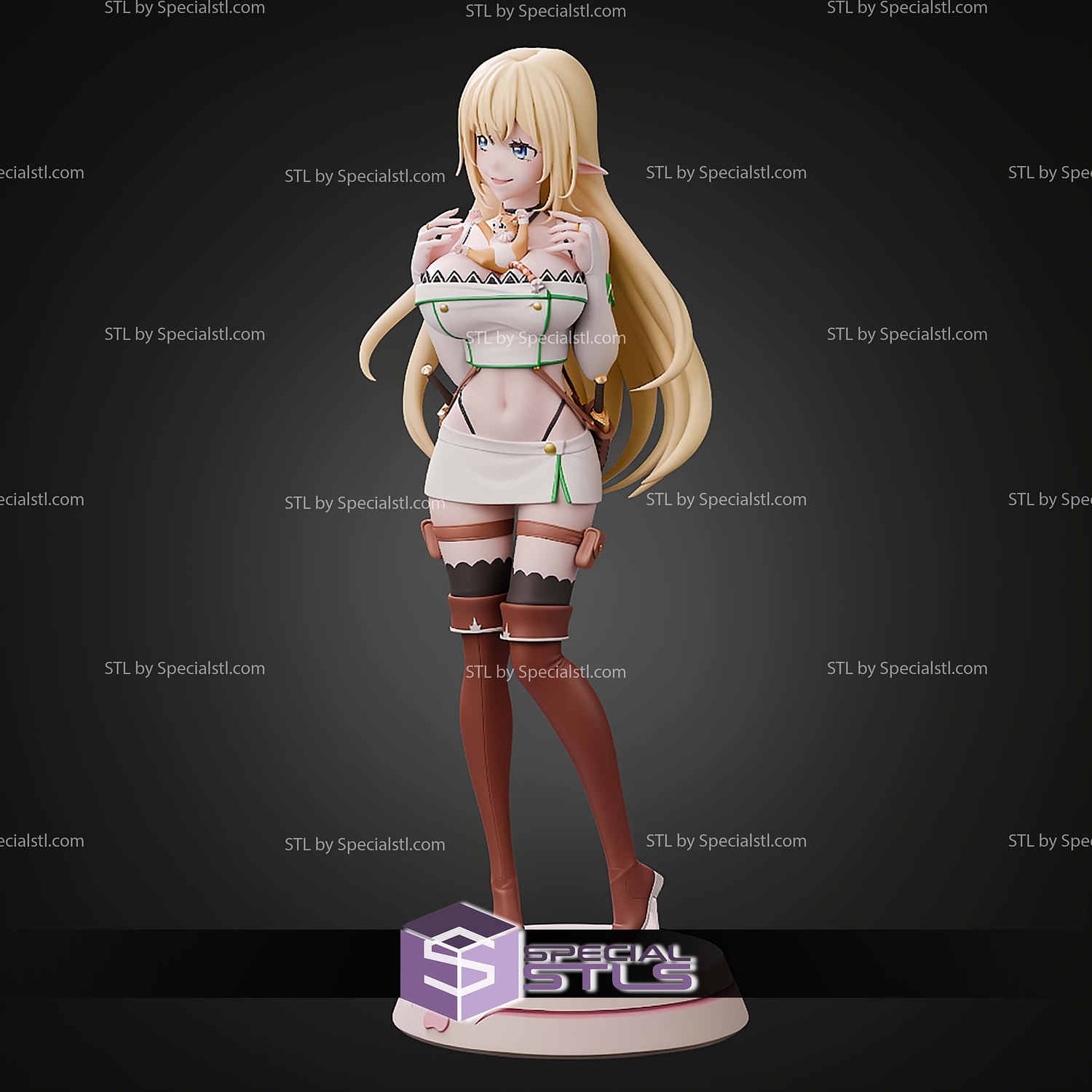 Aria And Tama Beheneko The Elf Girl Cat STL Files 3D Model — view 7