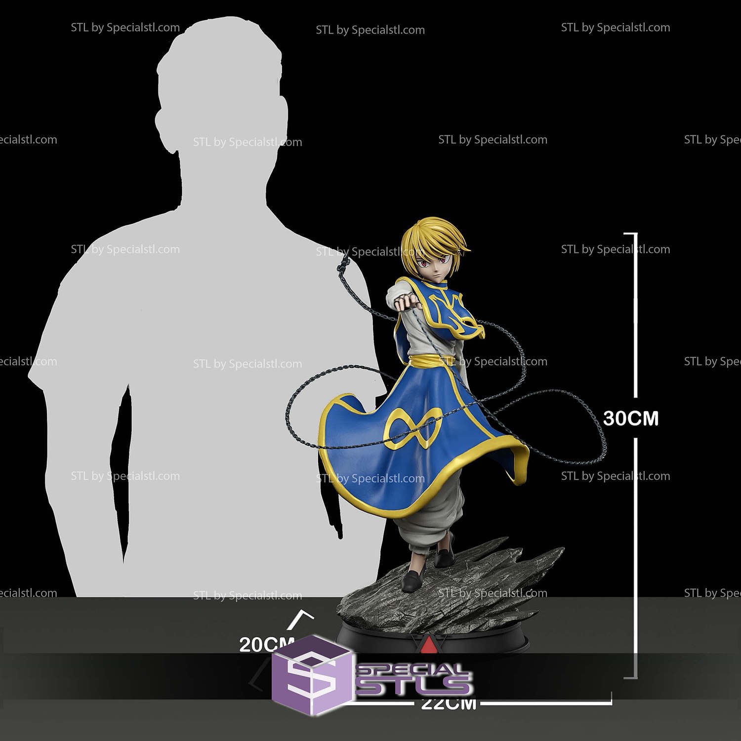 Kurapika Hunter X Hunter Walking STL Files 3D Model — view 2