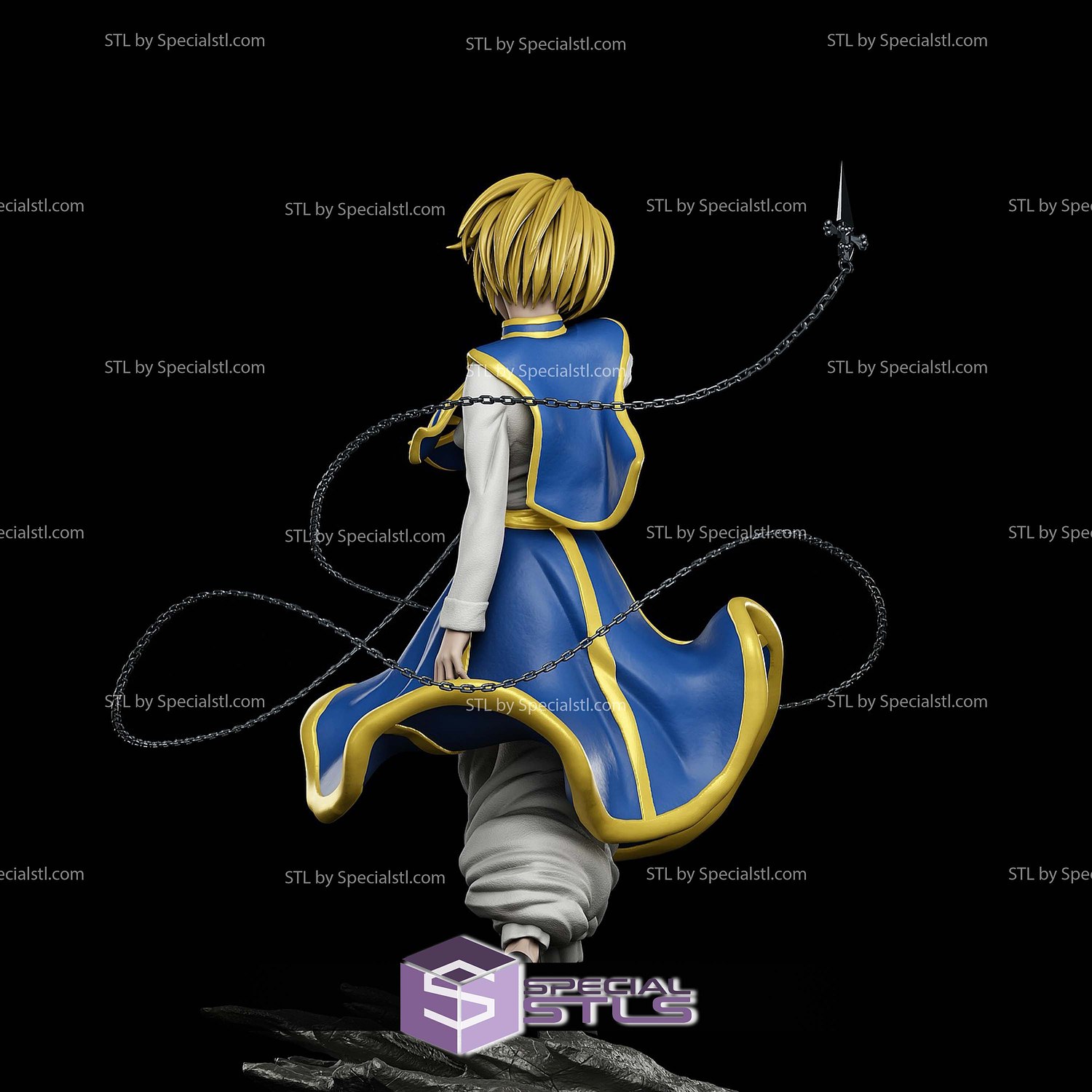 Kurapika Hunter X Hunter Walking STL Files 3D Model — view 3