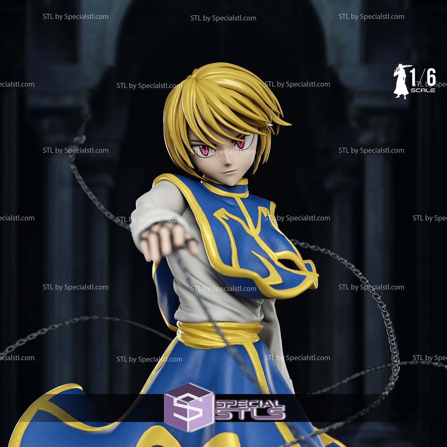 Kurapika Hunter X Hunter Walking STL Files 3D Model — view 4