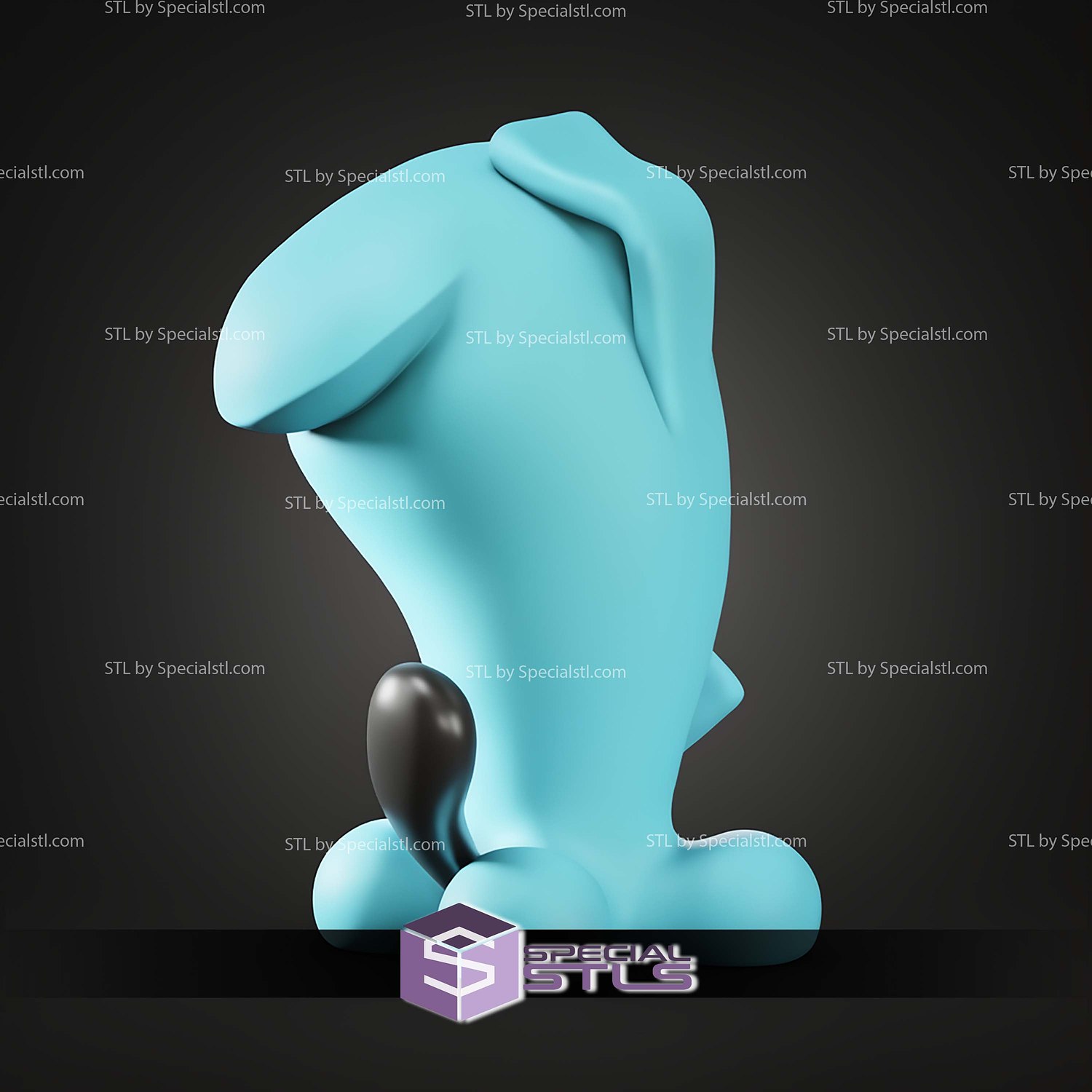 Life Size Wobbuffet STL Files 3D Model — view 4
