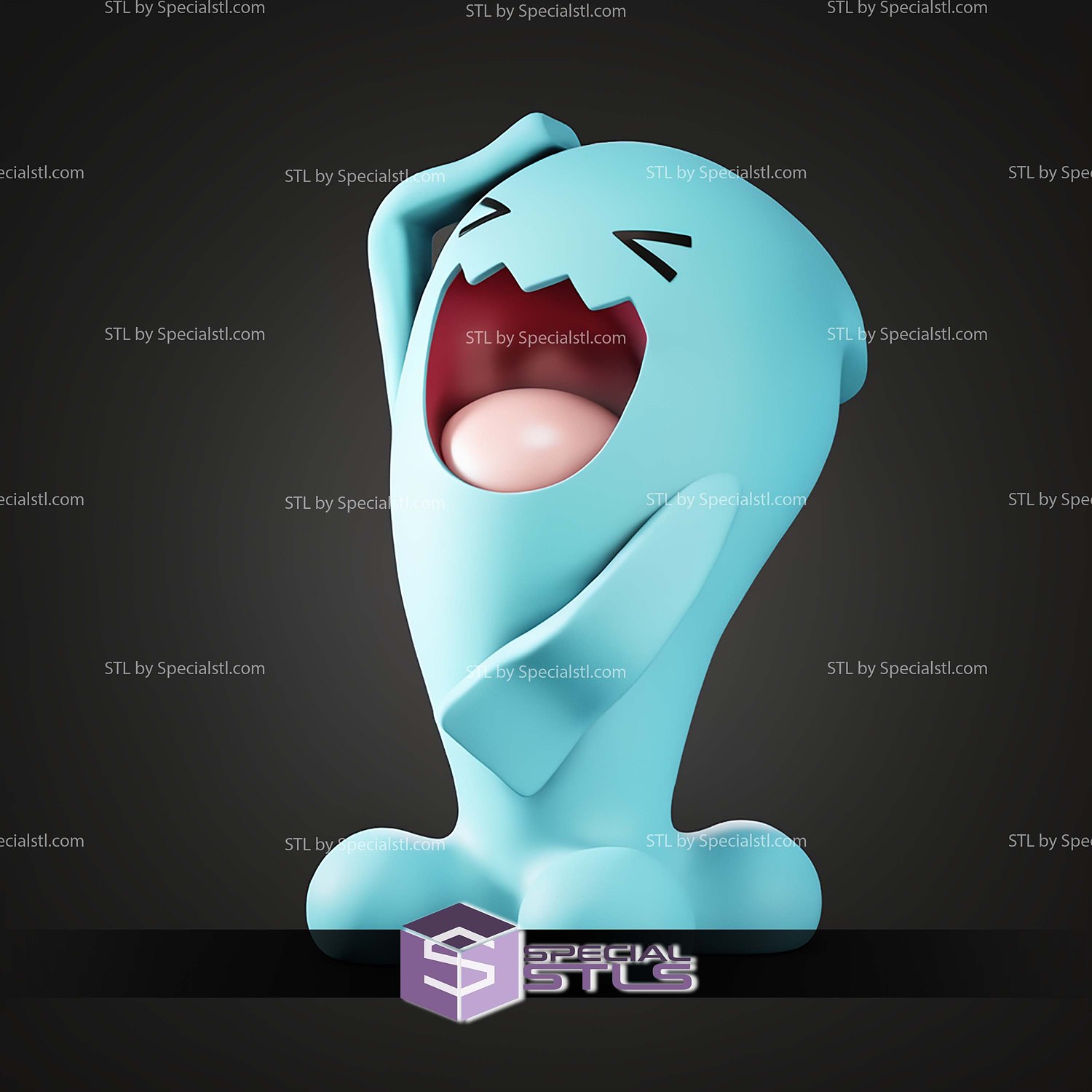 Life Size Wobbuffet STL Files 3D Model — view 7