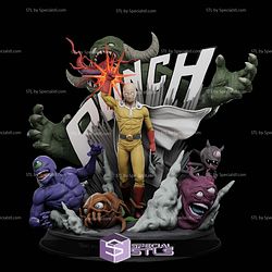 Saitama vs Monsters Diorama 3D Printer Files STL Model