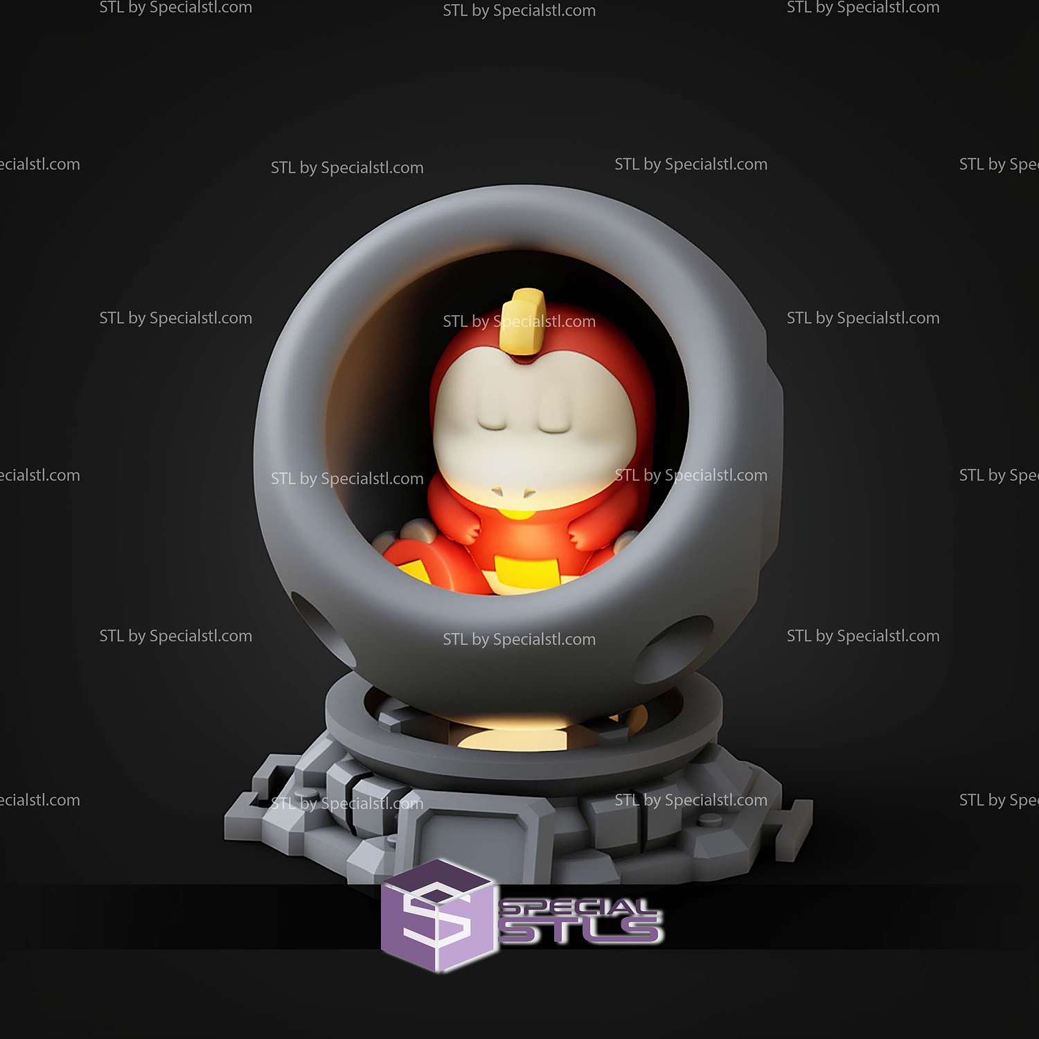 Super Basic Pokemon STL Fuecoco Healing Machine 3D Model — view 2