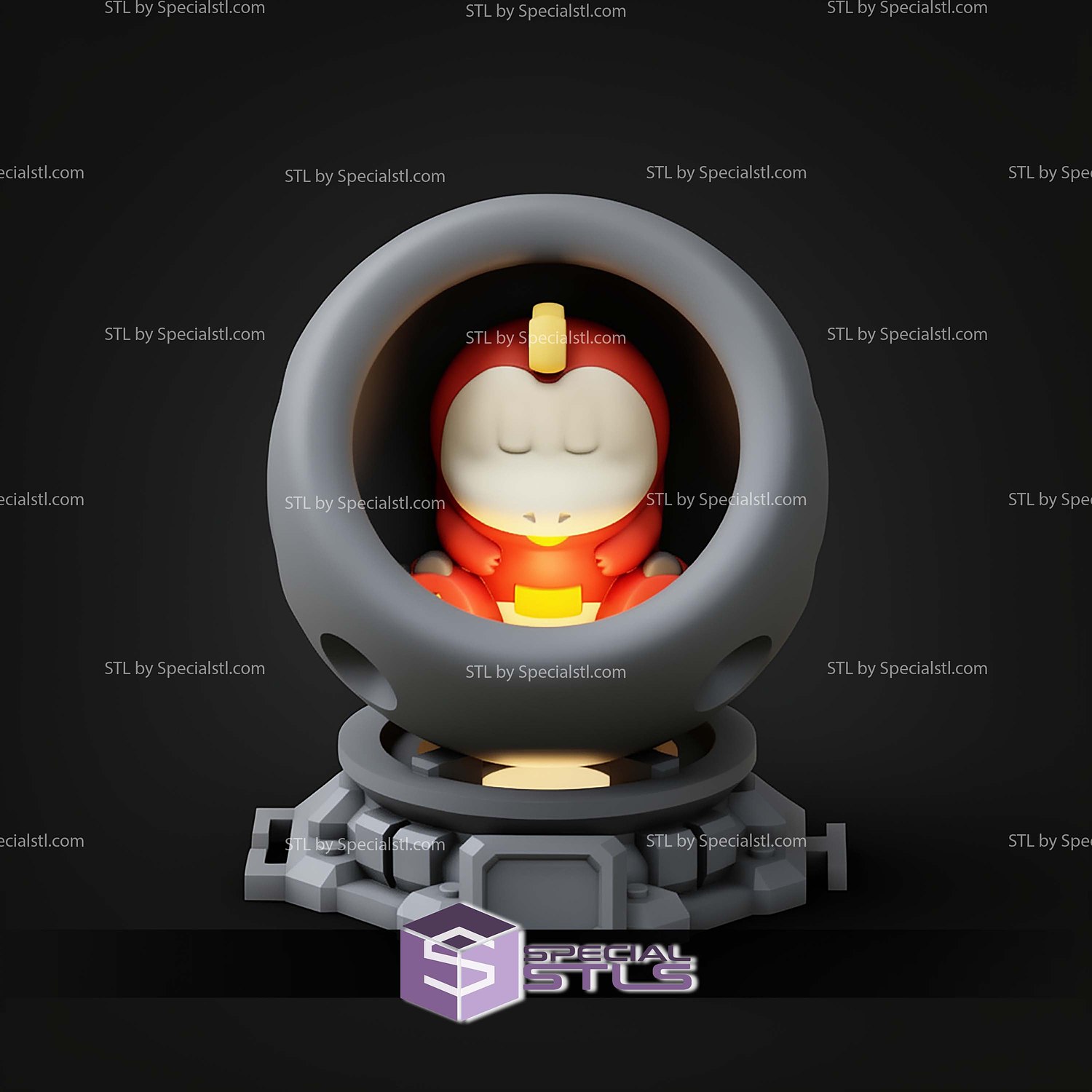 Super Basic Pokemon STL Fuecoco Healing Machine 3D Model — view 3