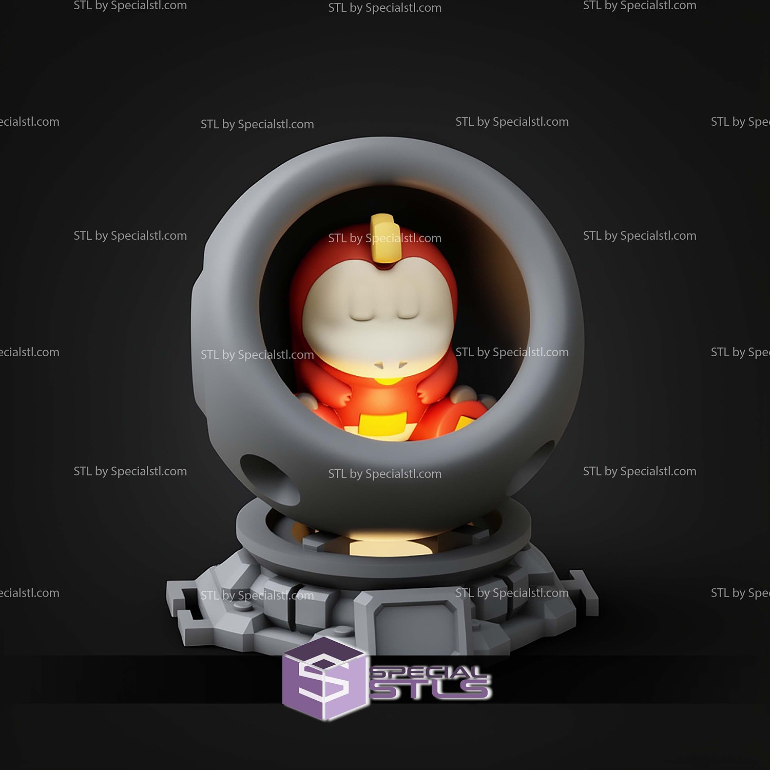 Super Basic Pokemon STL Fuecoco Healing Machine 3D Model — view 4