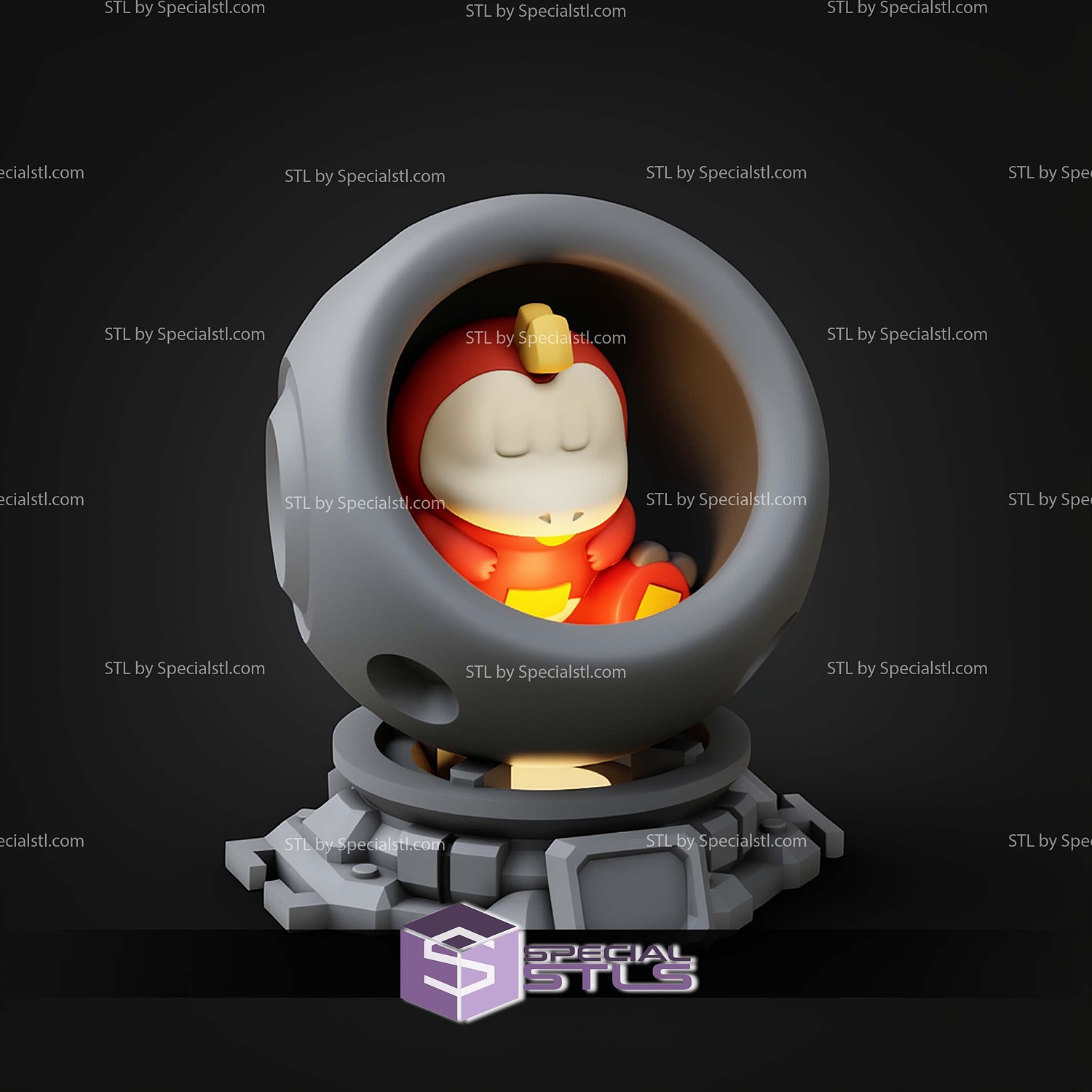 Super Basic Pokemon STL Fuecoco Healing Machine 3D Model — view 5