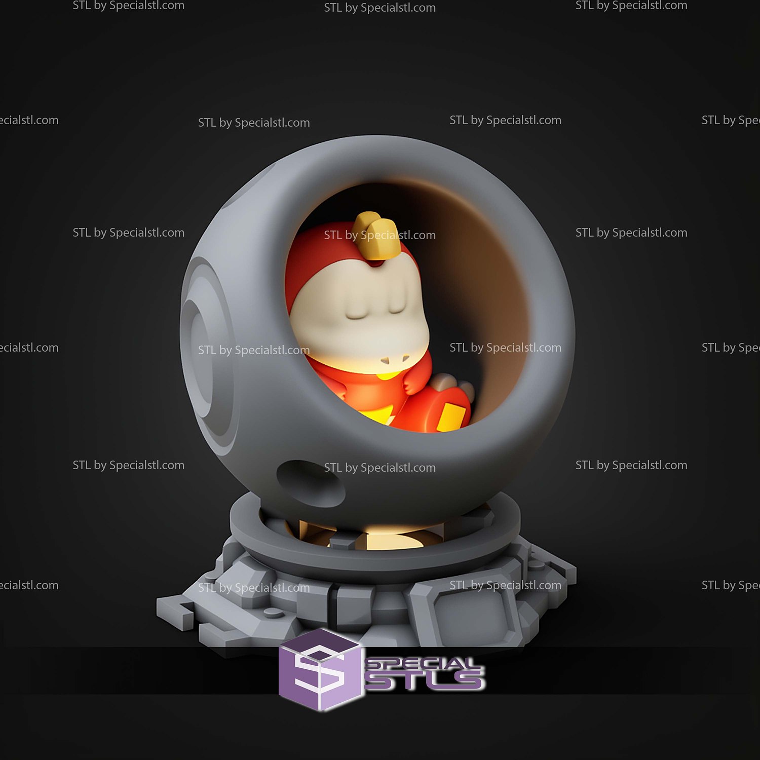 Super Basic Pokemon STL Fuecoco Healing Machine 3D Model — view 6