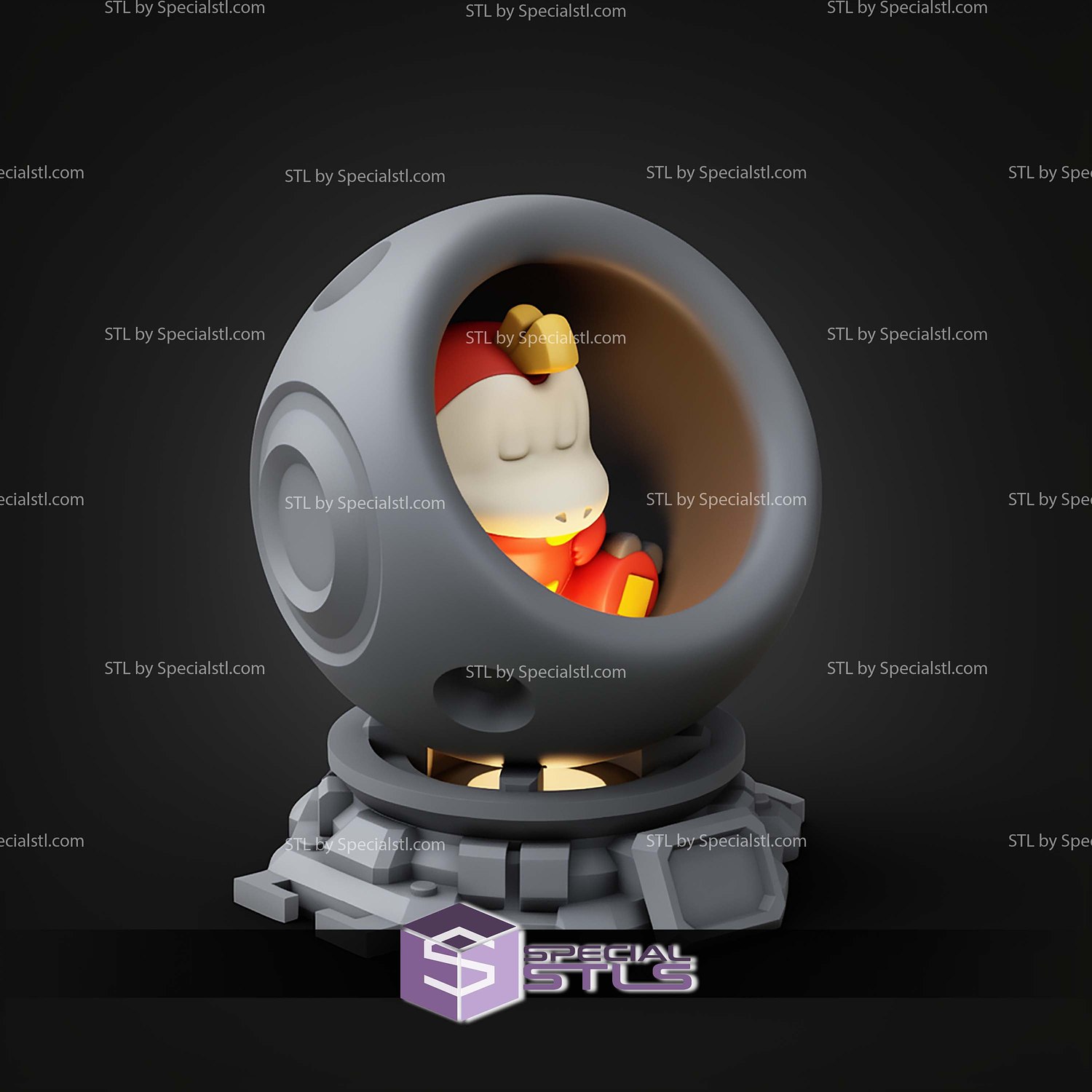 Super Basic Pokemon STL Fuecoco Healing Machine 3D Model — view 7