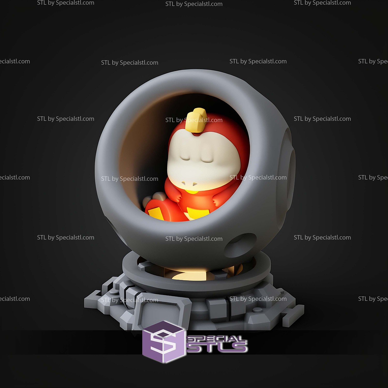 Super Basic Pokemon STL Fuecoco Healing Machine 3D Model — view 8