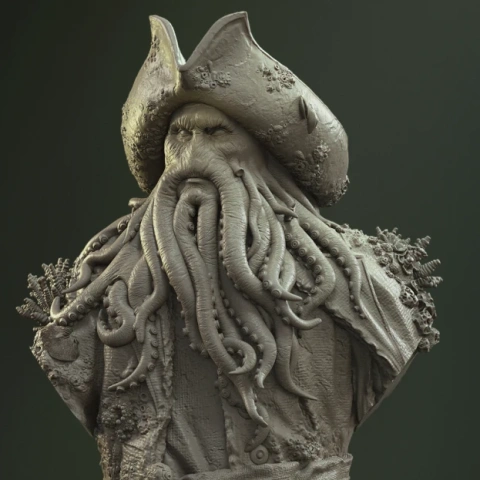 Davy Jones Bust 3D Printer Files | Assembly STL Model