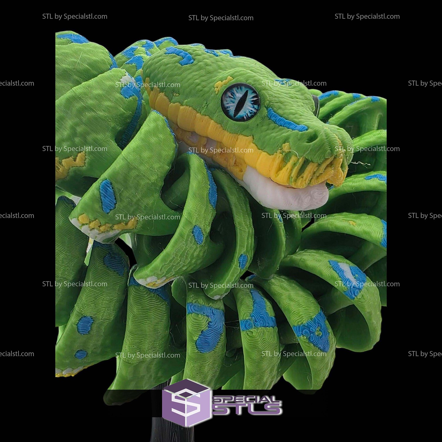 Super Basic STL Green Tree Python Articulated 3D Model — view 6