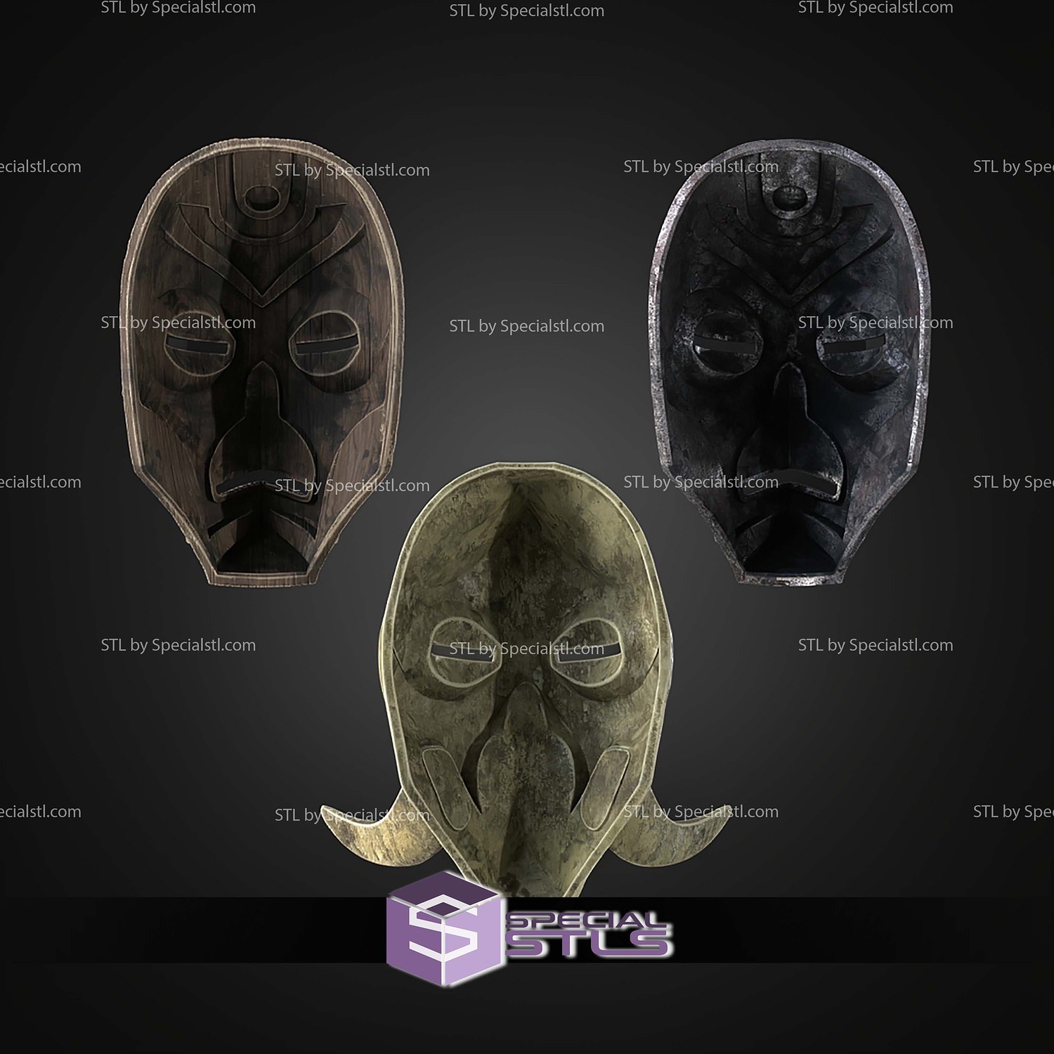 Cosplay STL Files Skyrim Dragon Priest Masks 3D Model — view 2