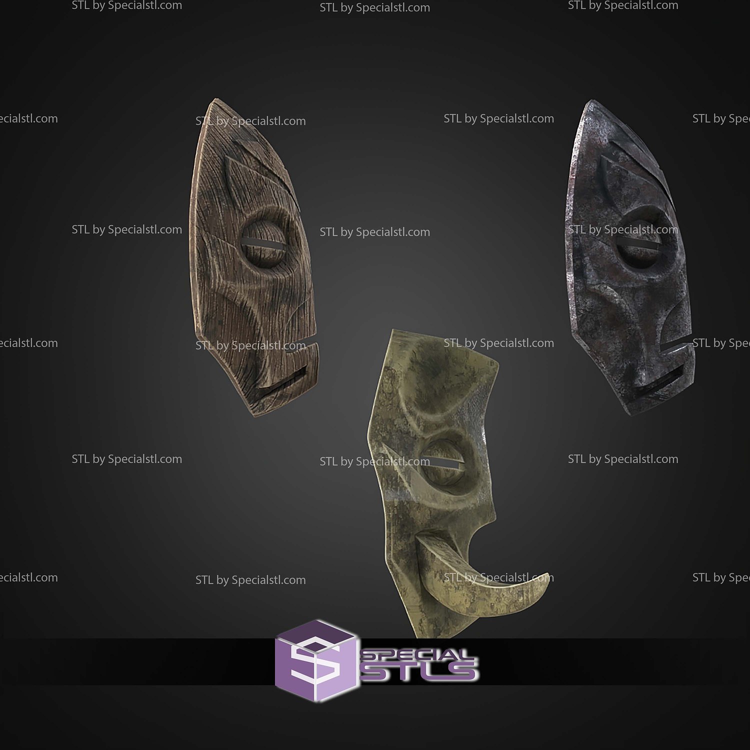 Cosplay STL Files Skyrim Dragon Priest Masks 3D Model — view 4