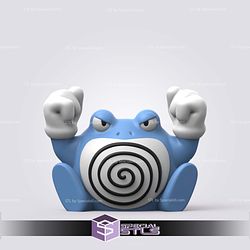 Super Basic Pokemon STL - Poliwrath 3D Model — view 1