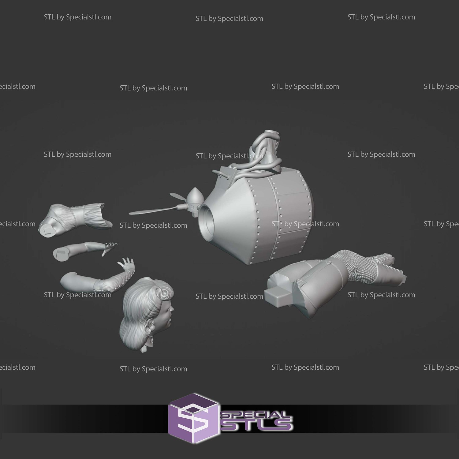 Sally Jupiter Silk Spectre Smile 3D Printer Files STL Model — view 5