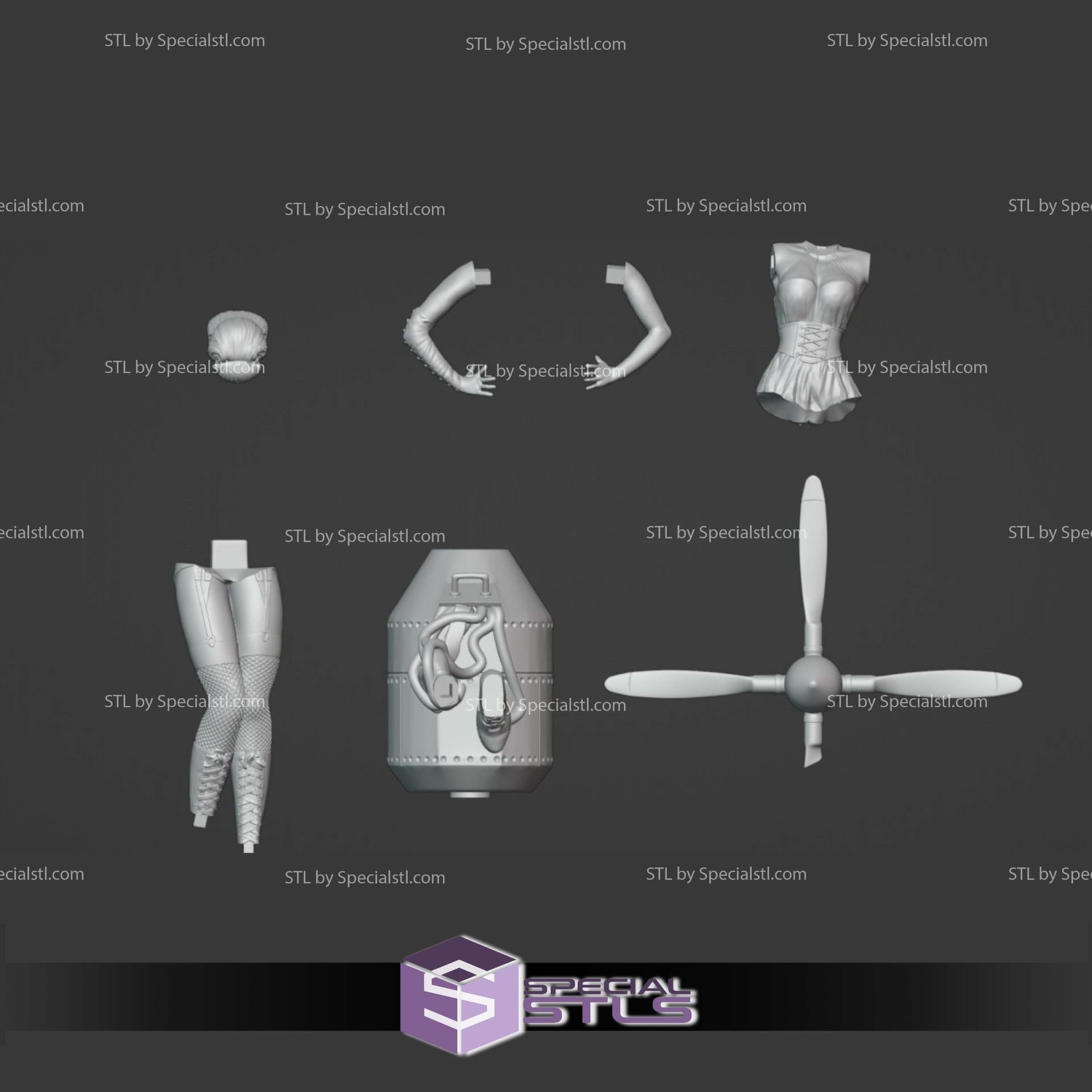 Sally Jupiter Silk Spectre Smile 3D Printer Files STL Model — view 6
