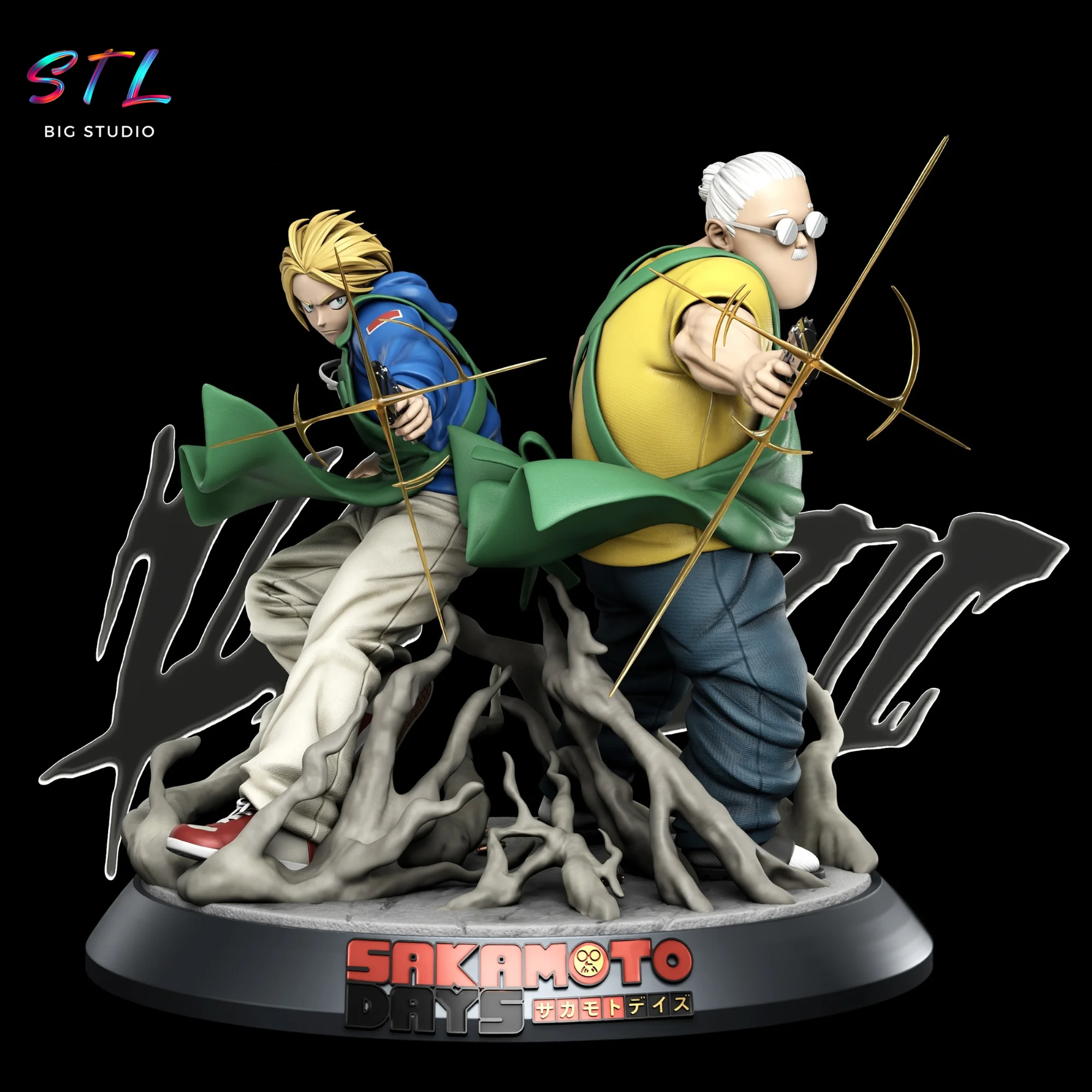 Taro Sakamoto and Shin STL | Sakamoto Days | 3D Printable Diorama Model