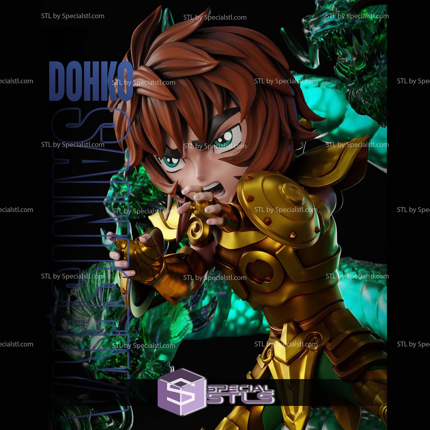 Libra Dohko Chibi Diorama 3D Printer Files STL Model — view 2