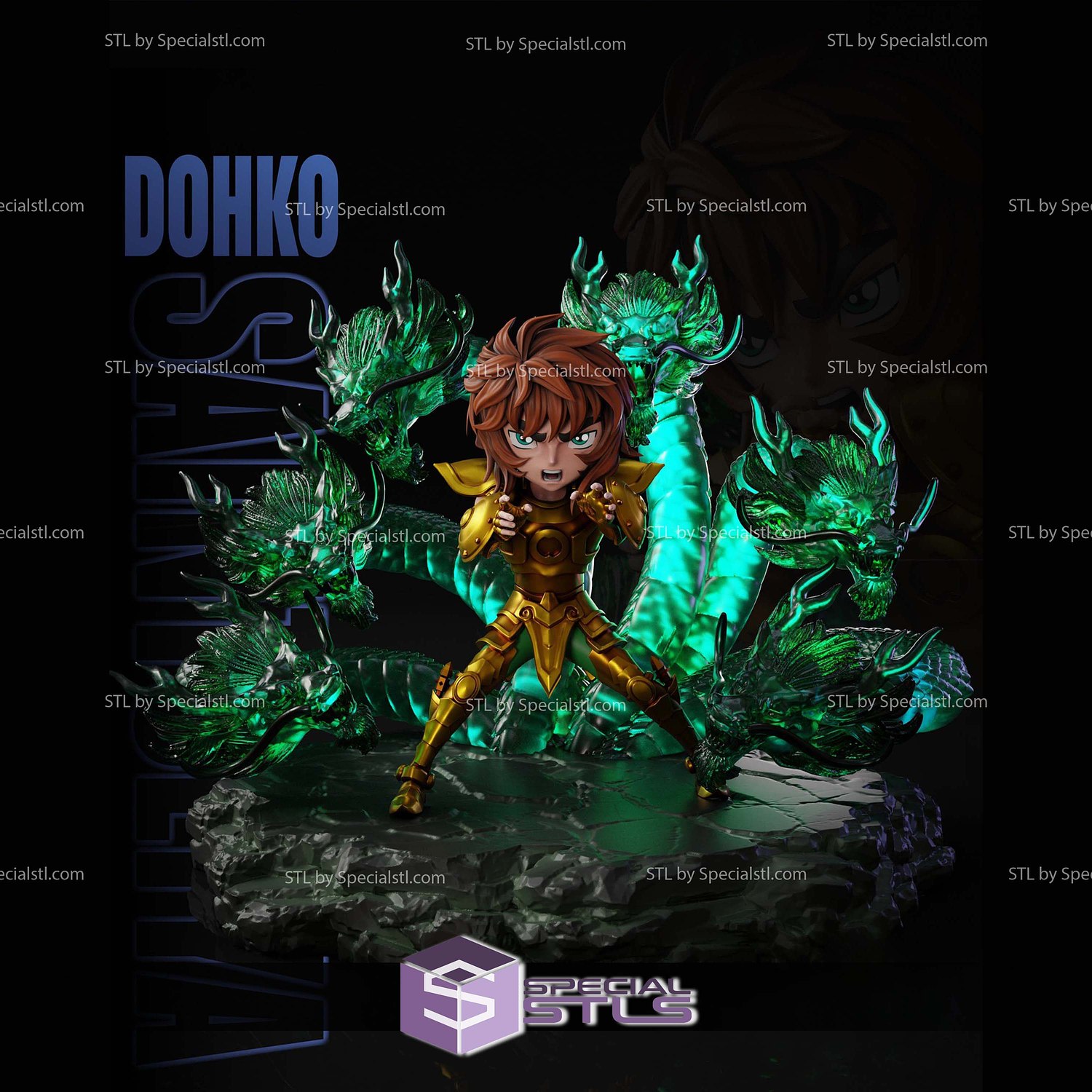 Libra Dohko Chibi Diorama 3D Printer Files STL Model — view 3