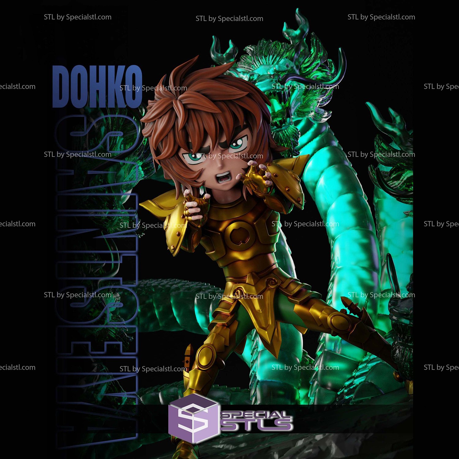 Libra Dohko Chibi Diorama 3D Printer Files STL Model — view 4
