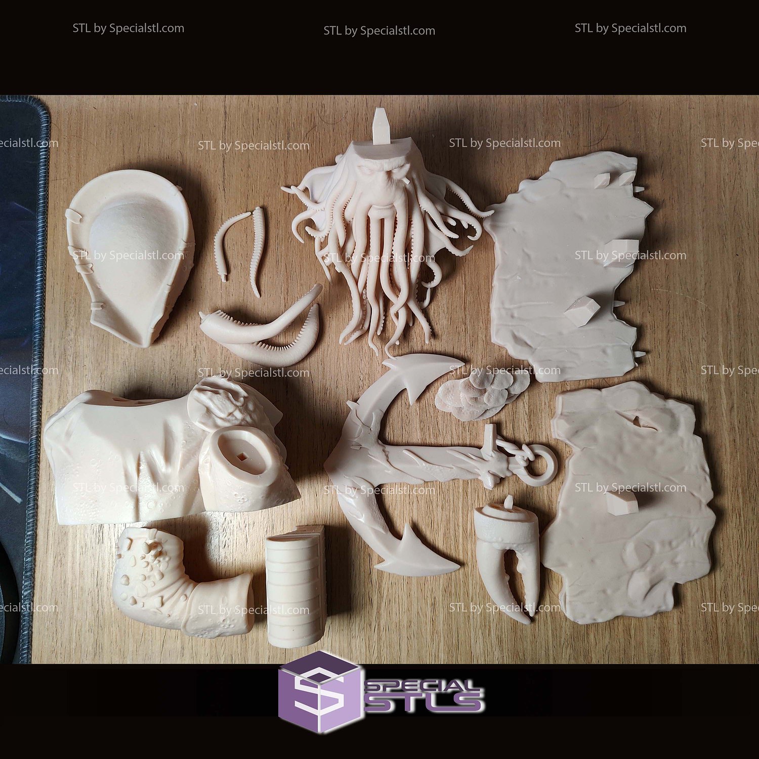 Davy Jones Bust V4 STL Files 3D Model — view 4