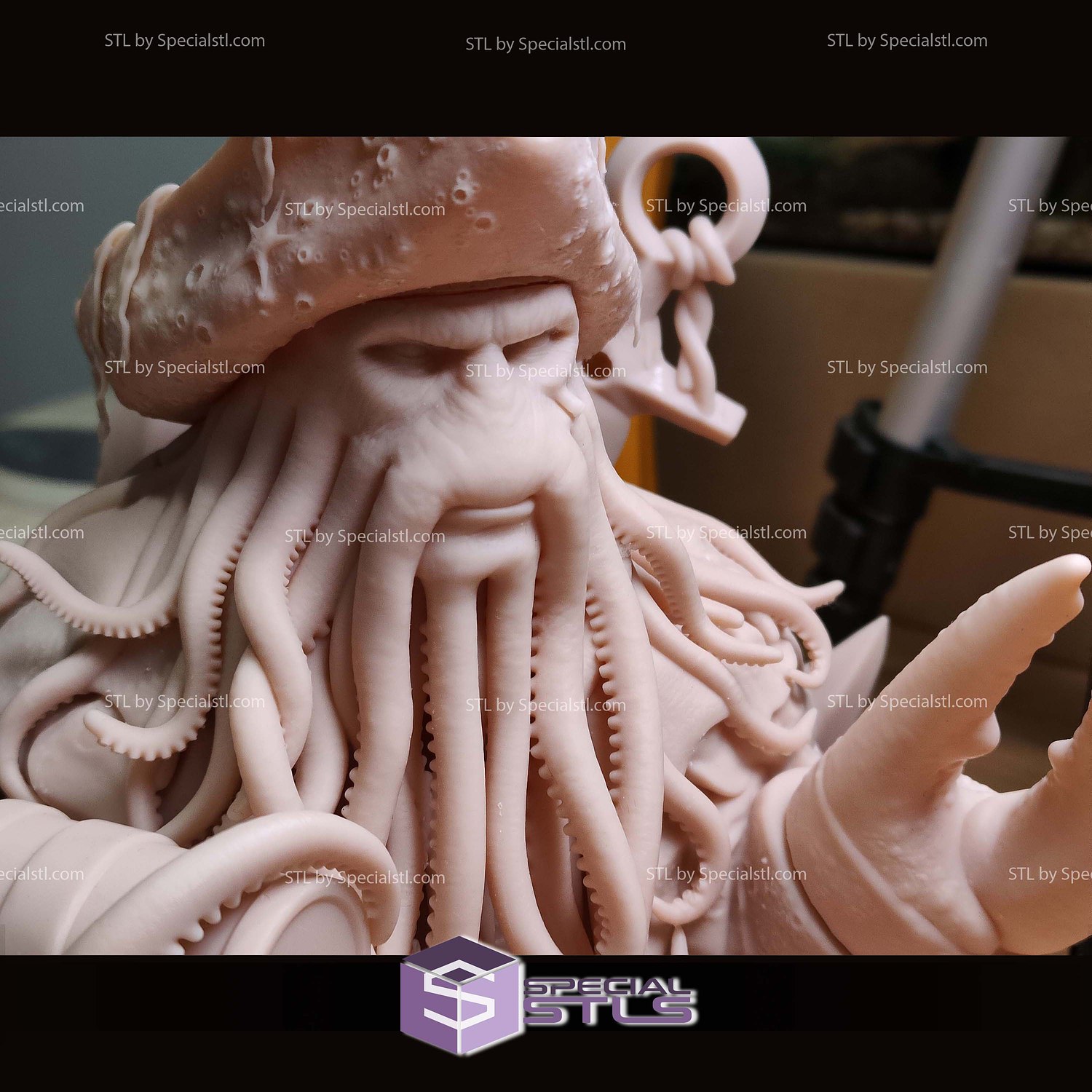 Davy Jones Bust V4 STL Files 3D Model — view 6
