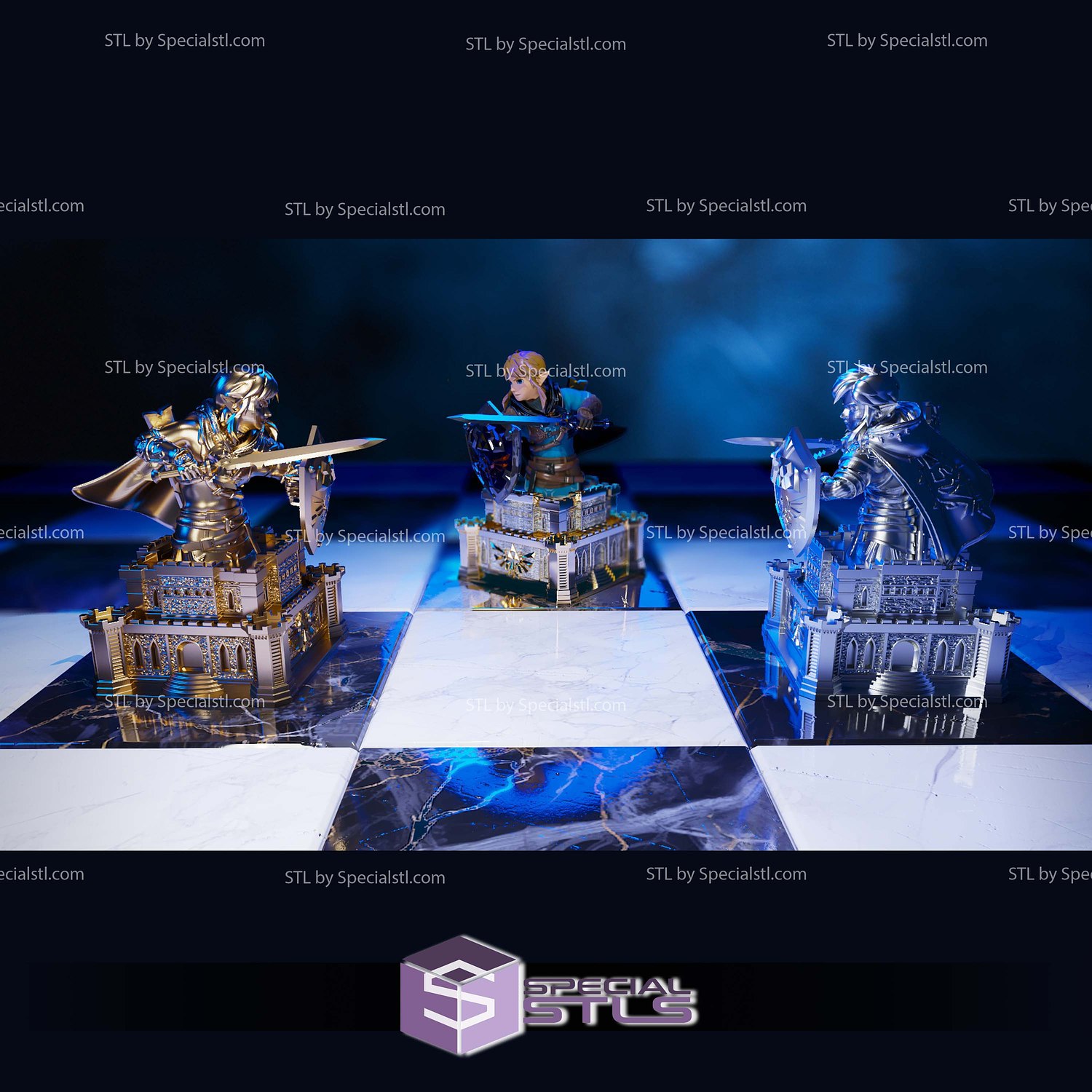 Legend of Zelda Chess Set 3D Printer Files STL Model — view 5