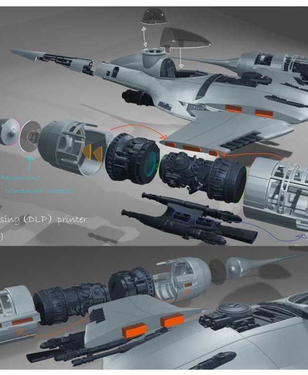 StarWar_N1_body.stl 3D Model — view 2