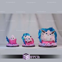 Basic Pokemon Collection - Igglybuff Jigglypuff Wigglytuff 3D STL Model