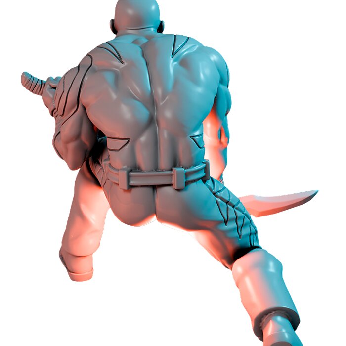 The Invisible Warrior IX - Tabletop RPG Miniature 3D STL Model — view 2