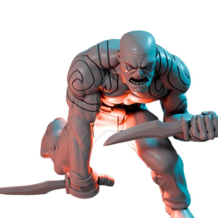 The Invisible Warrior IX - Tabletop RPG Miniature 3D STL Model — view 3