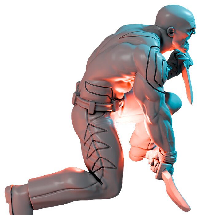 The Invisible Warrior IX - Tabletop RPG Miniature 3D STL Model — view 4