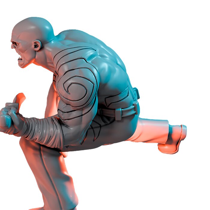 The Invisible Warrior IX - Tabletop RPG Miniature 3D STL Model — view 5