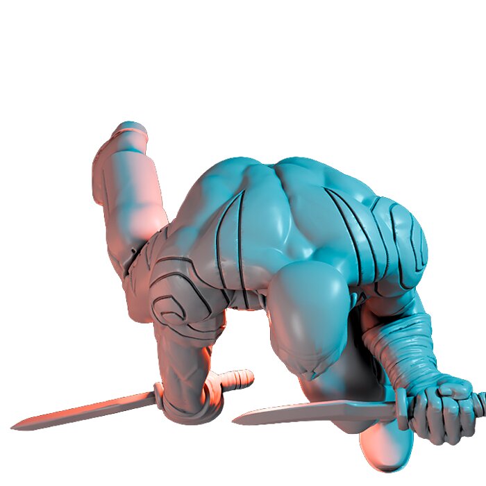 The Invisible Warrior IX - Tabletop RPG Miniature 3D STL Model — view 6