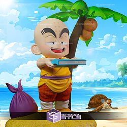 Krillin in Island Dragonball 3D Printer Files STL Model